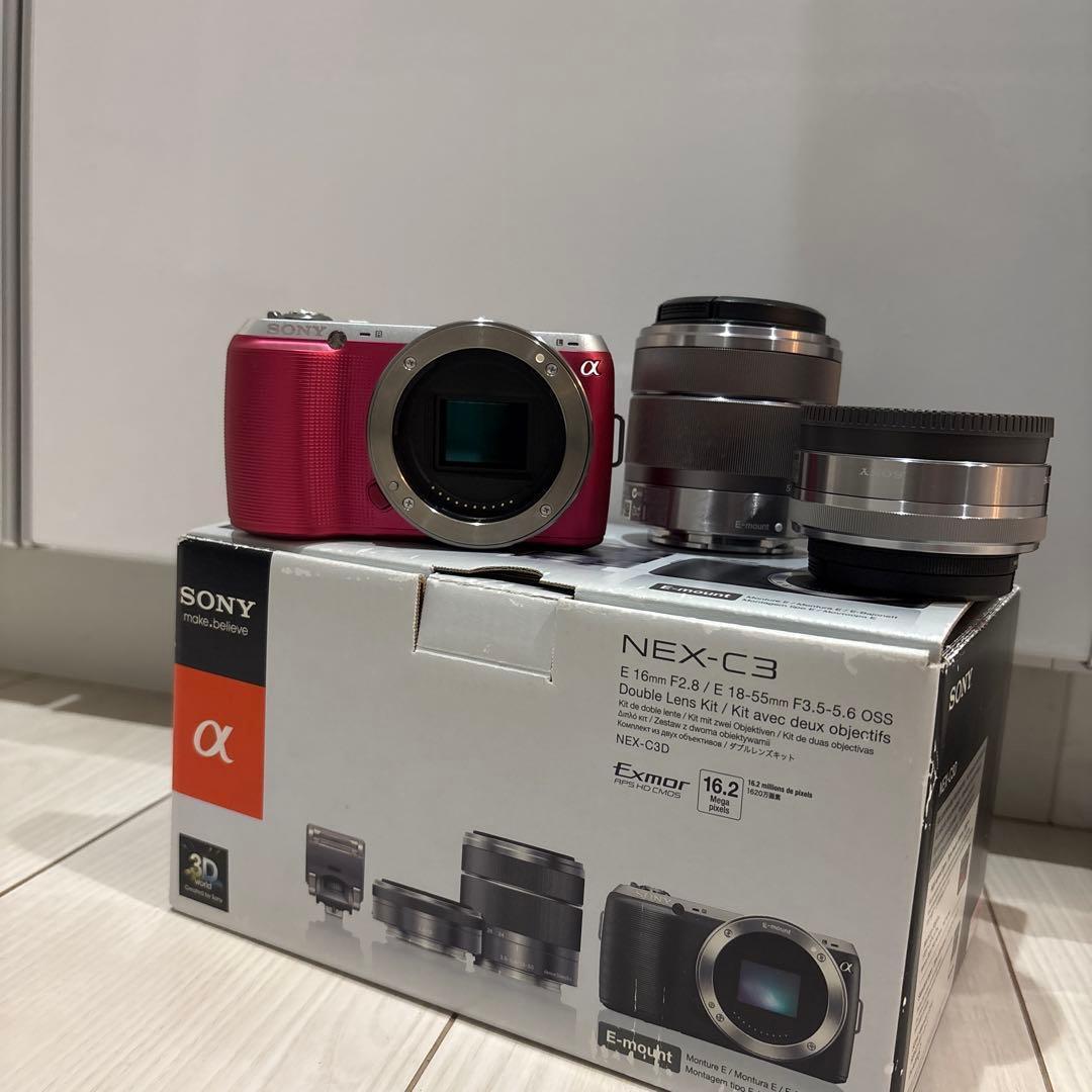 ‼️ピンク‼️SONY NEX-C3 ダブルレンズキット動作確認済み　箱付き