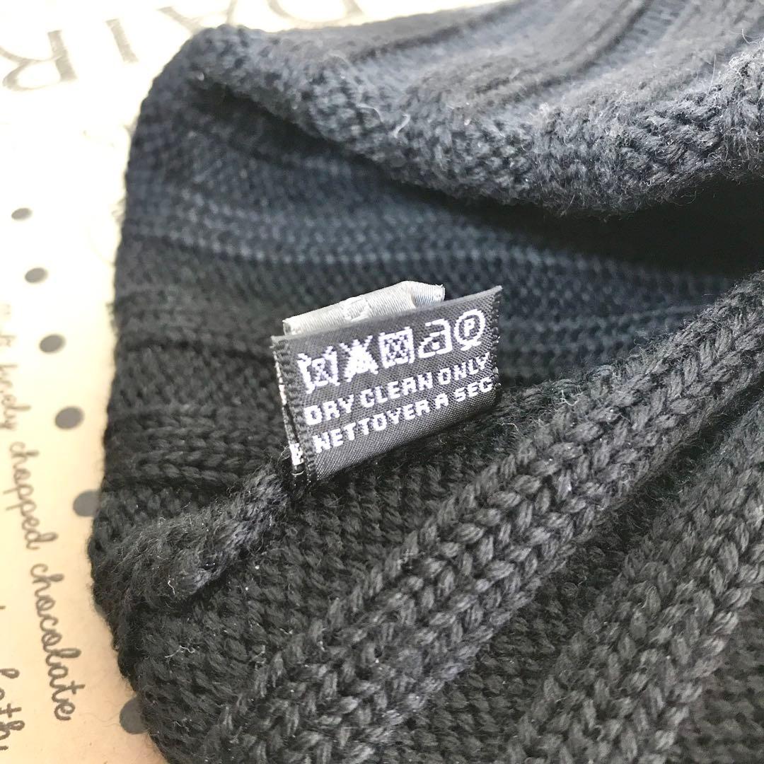 ディオール ニット帽 ディオールロゴ ブラック ウール100％ H1011