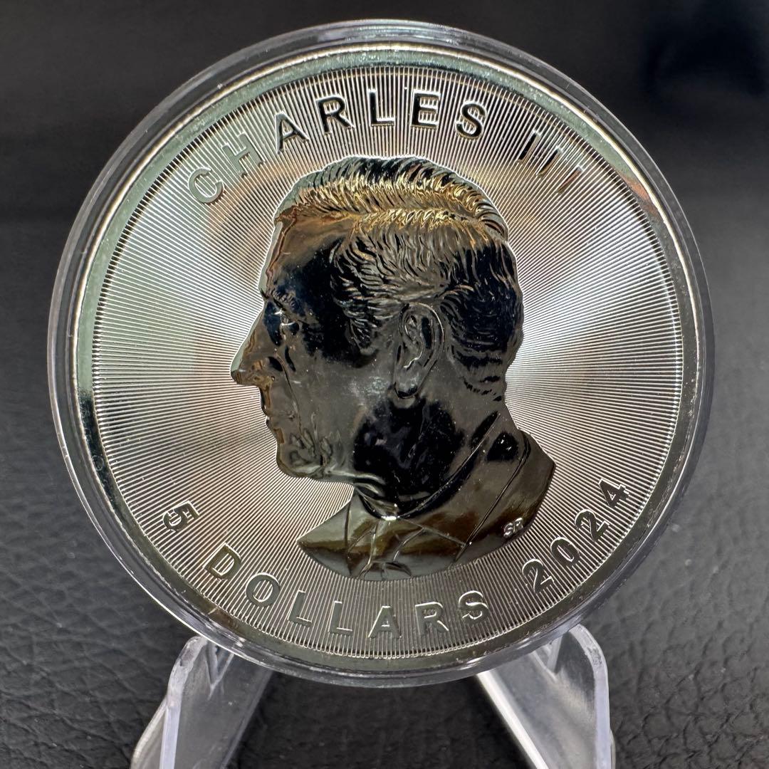 世界100枚限定！ メイプルリーフ 銀貨 カラー ゴールデンドラゴン 1オンス