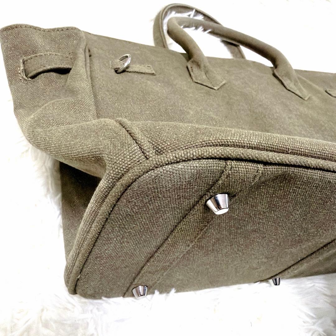美品⭐︎ヴィンテージ加工 birkin型 オリーブ カーキ キャンパス ミリタリー