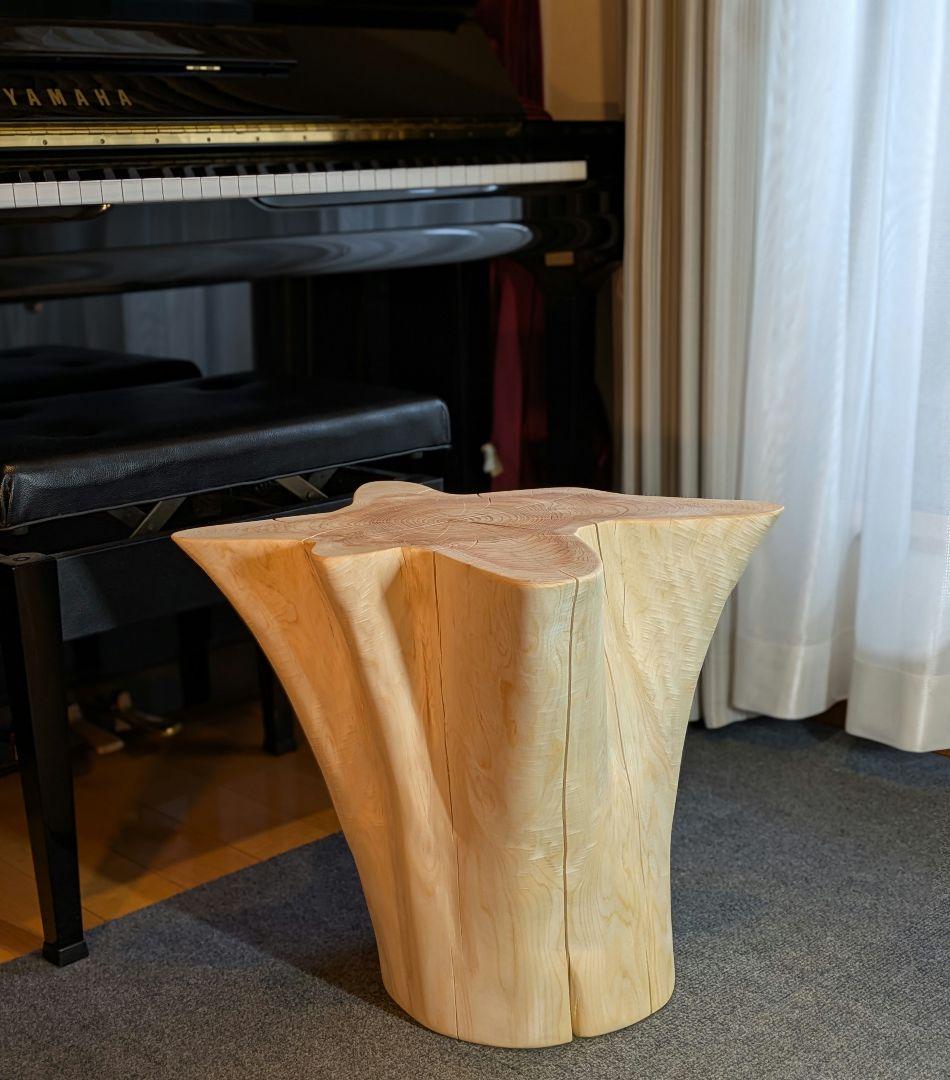 檜　大型　切り株　丸太　椅子　スツール　高さ約44.5㎝