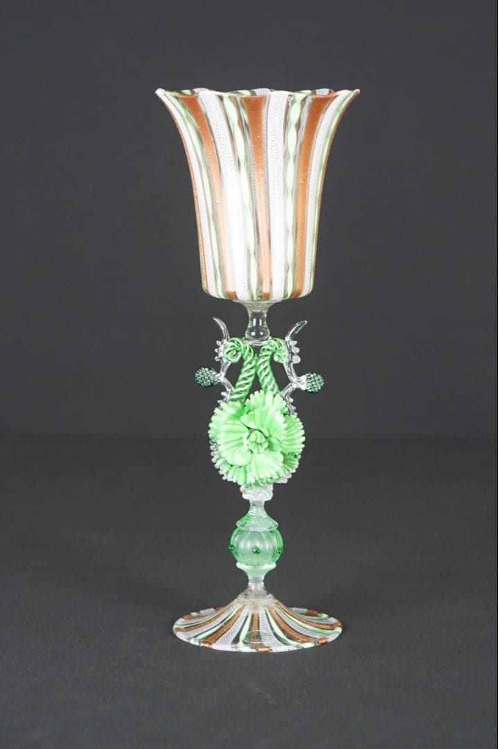 【MURANO】ベネチアンガラス ムラーノ レース ワイングラス ゴブレット