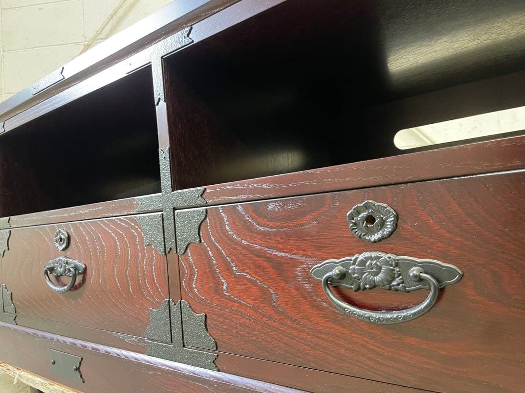 【豪華】民芸TVボード 150cm幅 高級ケヤキ材 民芸家具 テレビ台