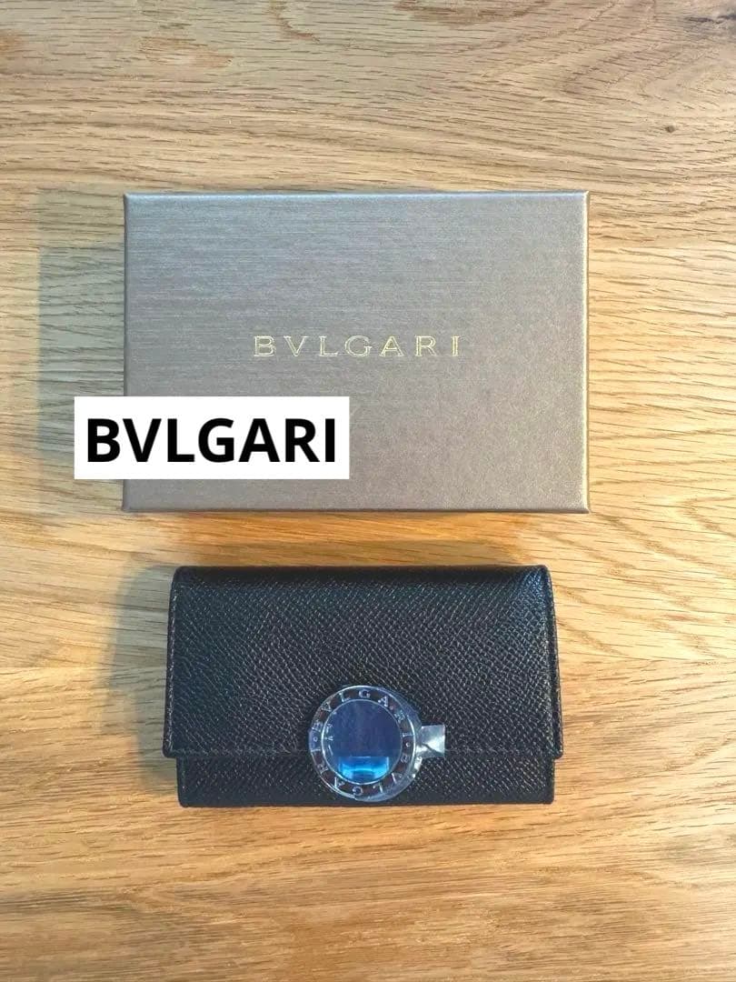 BVLGARI ブラック レザー キーケース