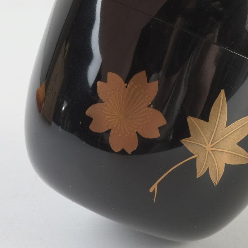 茶道具　山中塗　中村宗悦作　雲錦蒔絵　中棗　共箱　V　9300