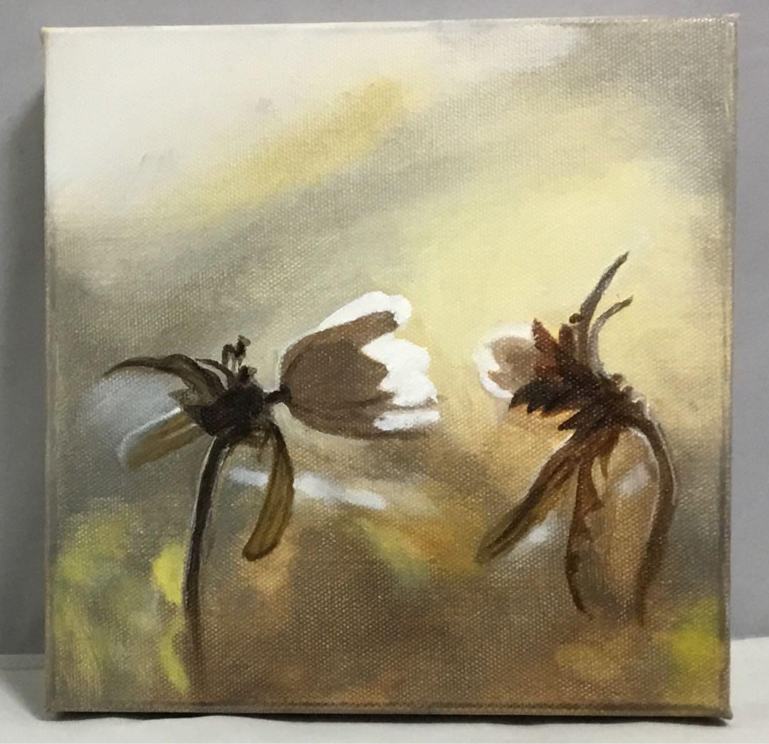 油彩画「　見つめ愛　」3Dキャンパス