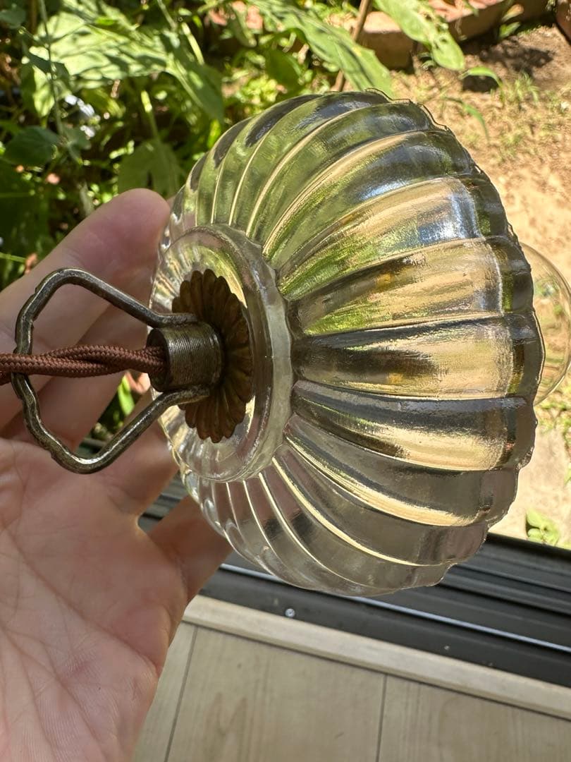 1920年代 フランス アンティーク 大きなお花の可愛いアトリエランプ＊