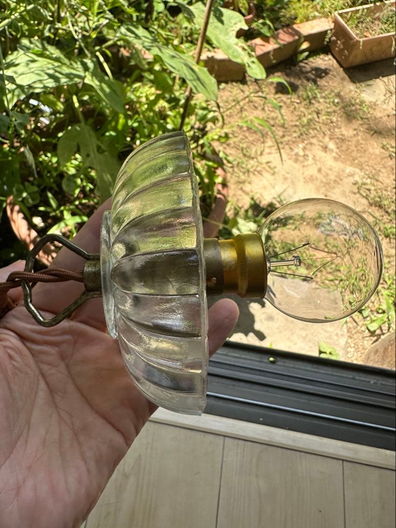 1920年代 フランス アンティーク 大きなお花の可愛いアトリエランプ＊