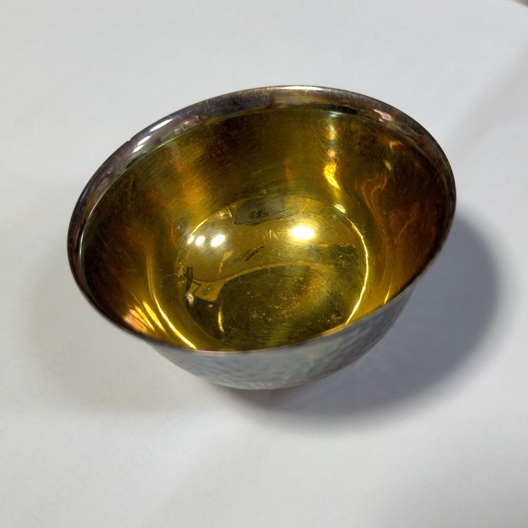 金仕上げ 槌目 銀杯