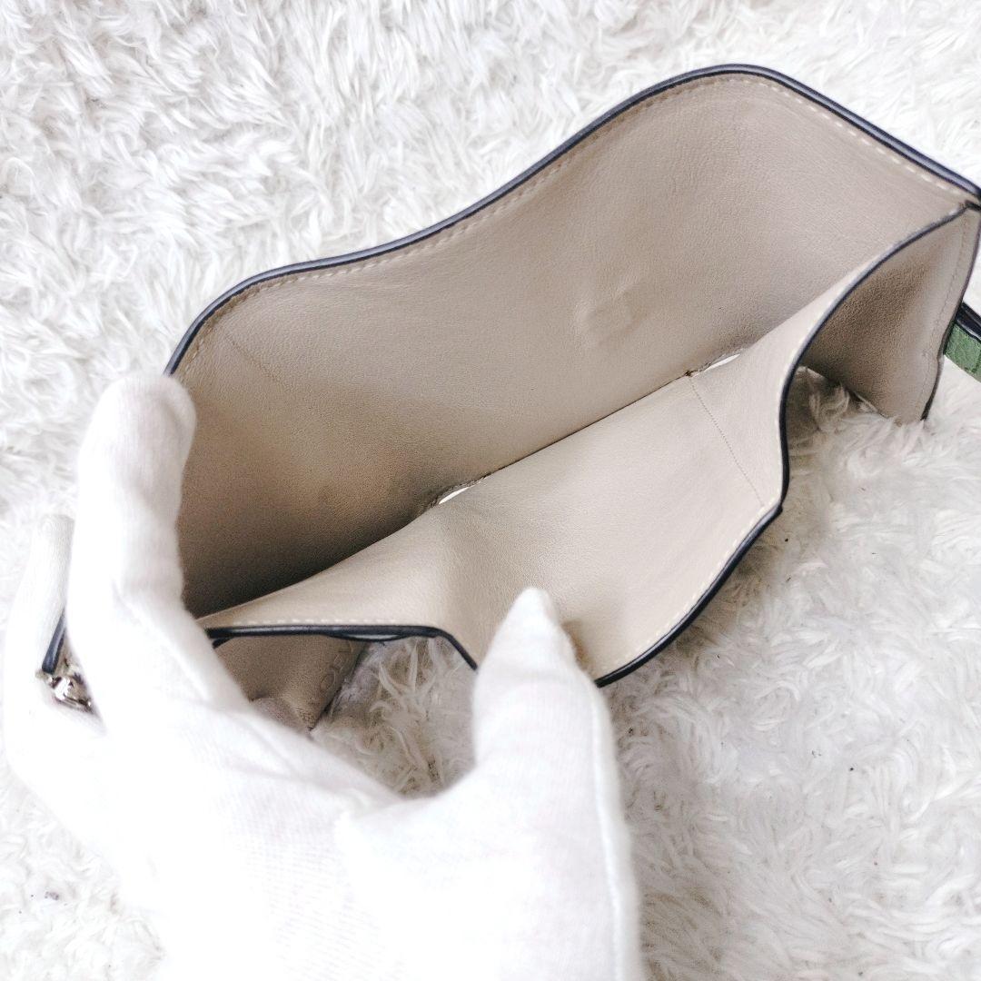 美品✨ロエべ　三つ折り財布　バーティカルウォレット　スモール　ローズマリー　タン