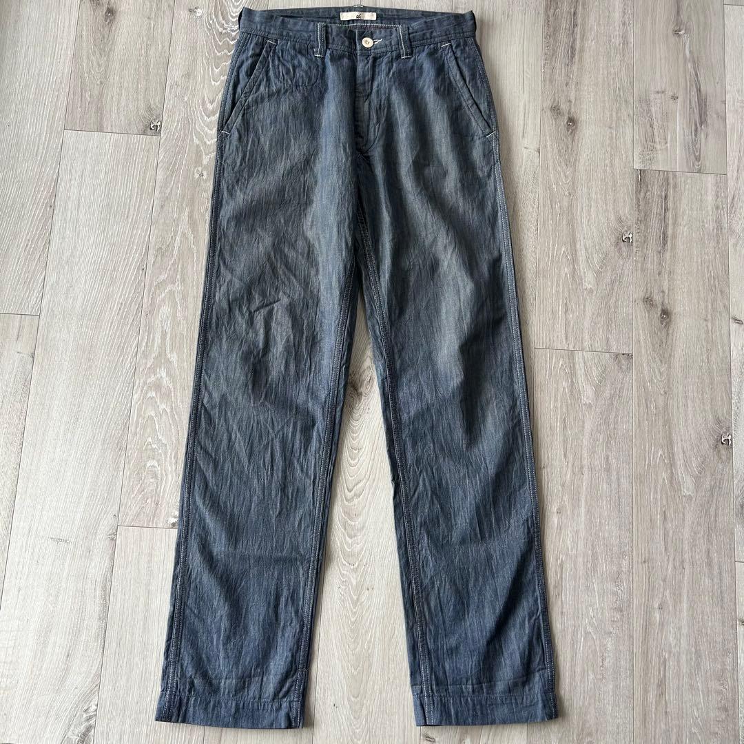 45rpm コットン リネン インディゴ チノパン30 シャンブレー アメカジ