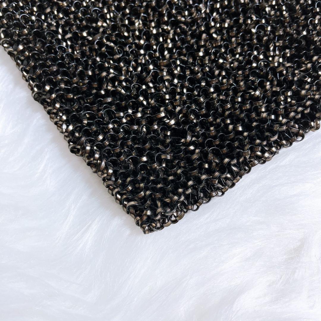 美品　アンテプリマ チャーム付き ワイヤーバッグ スクエア ブラック