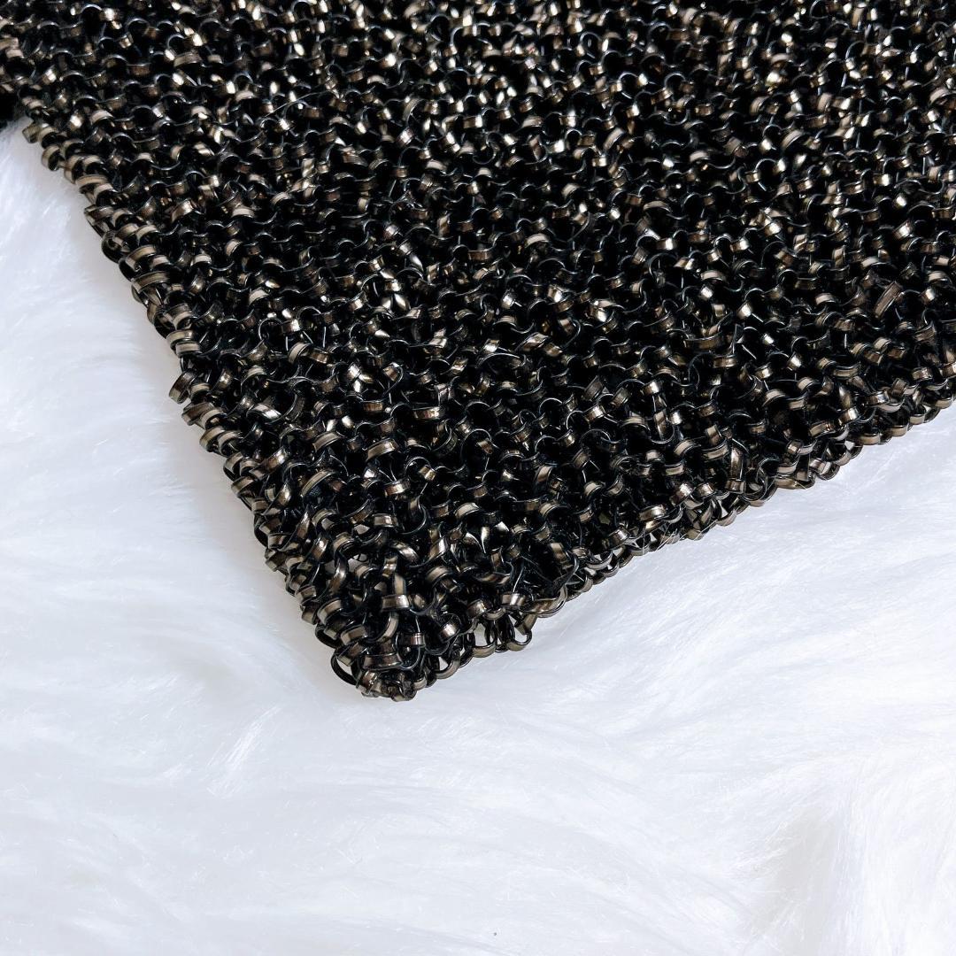 美品　アンテプリマ チャーム付き ワイヤーバッグ スクエア ブラック