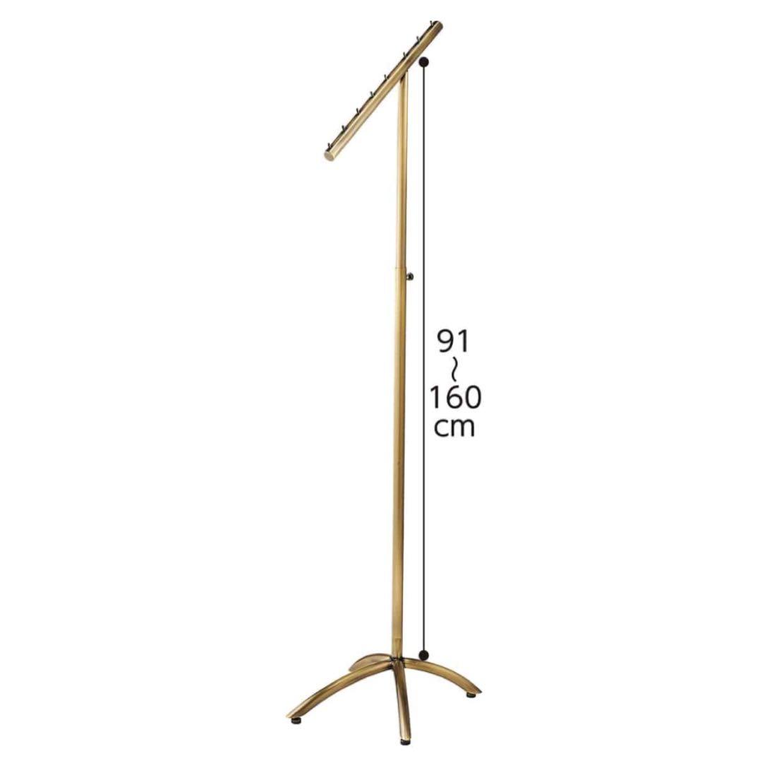 傾斜ハンガーラック アンティークゴールド 真鍮