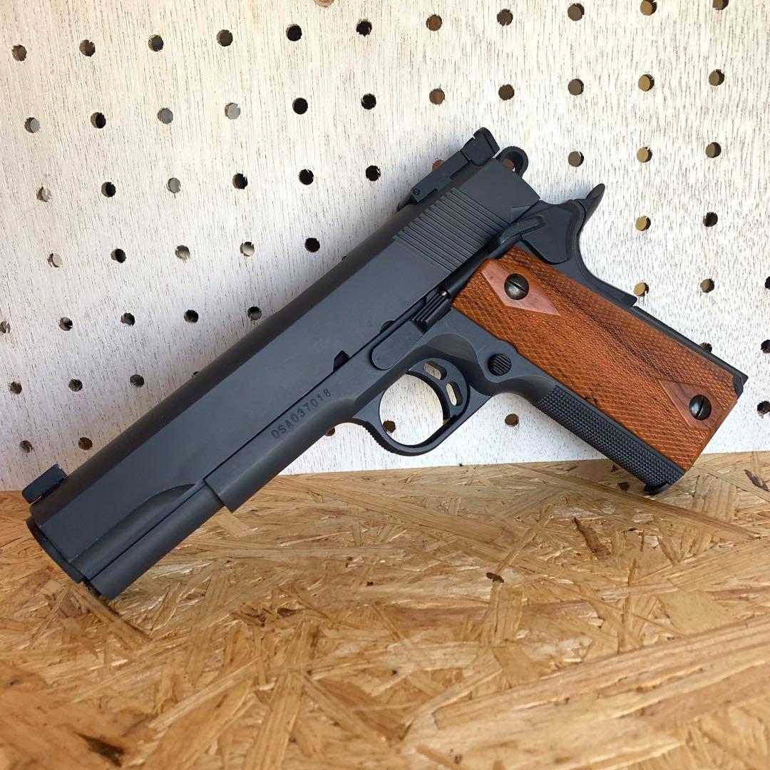 S2S M1911 ハンドガン エアコッキング ブラック 木製グリップ