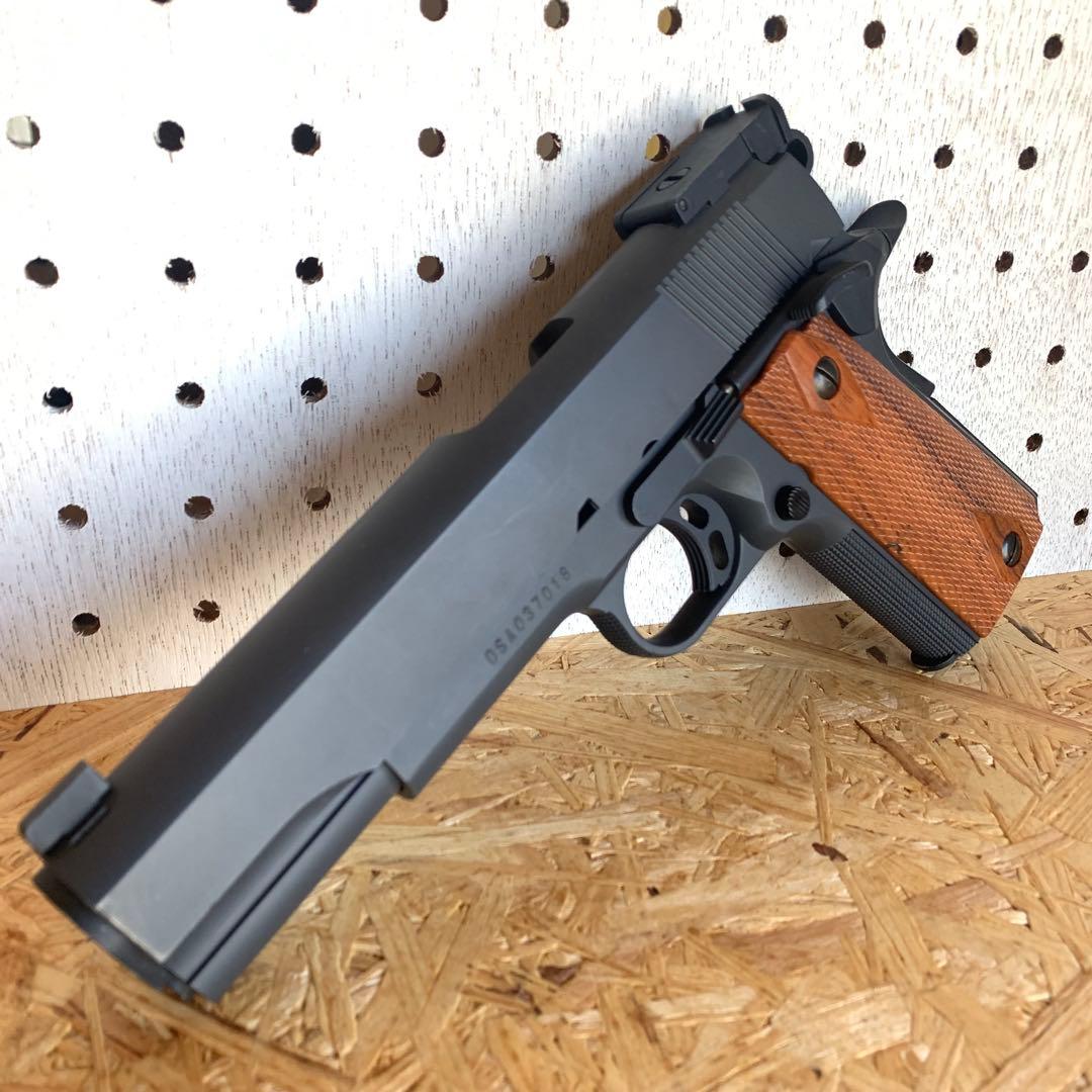 S2S M1911 ハンドガン エアコッキング ブラック 木製グリップ
