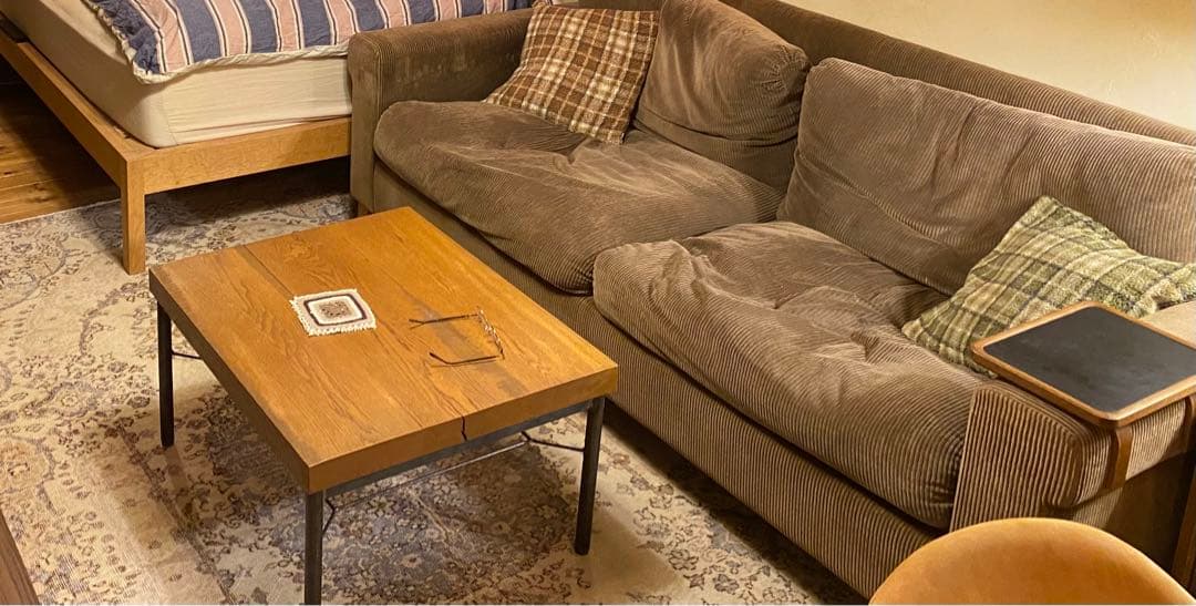 サイドテーブル・ナイトテーブル・ローテーブル OAK IRON-LEG LOW TABLE