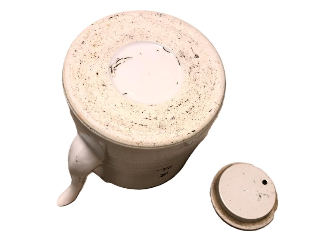 【 清朝水注 】　粉彩色絵　古玩封荘