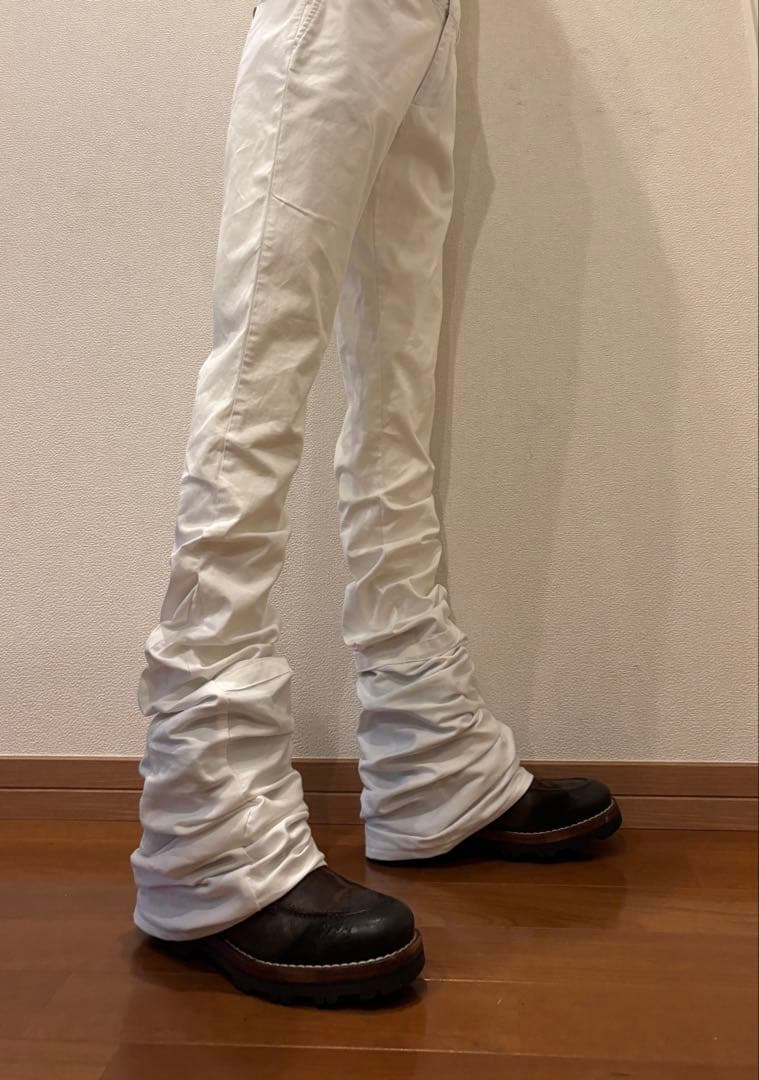 フレア　リメイク　ロングレングス　ブーツカット Y2K ベルボトム　ホワイト