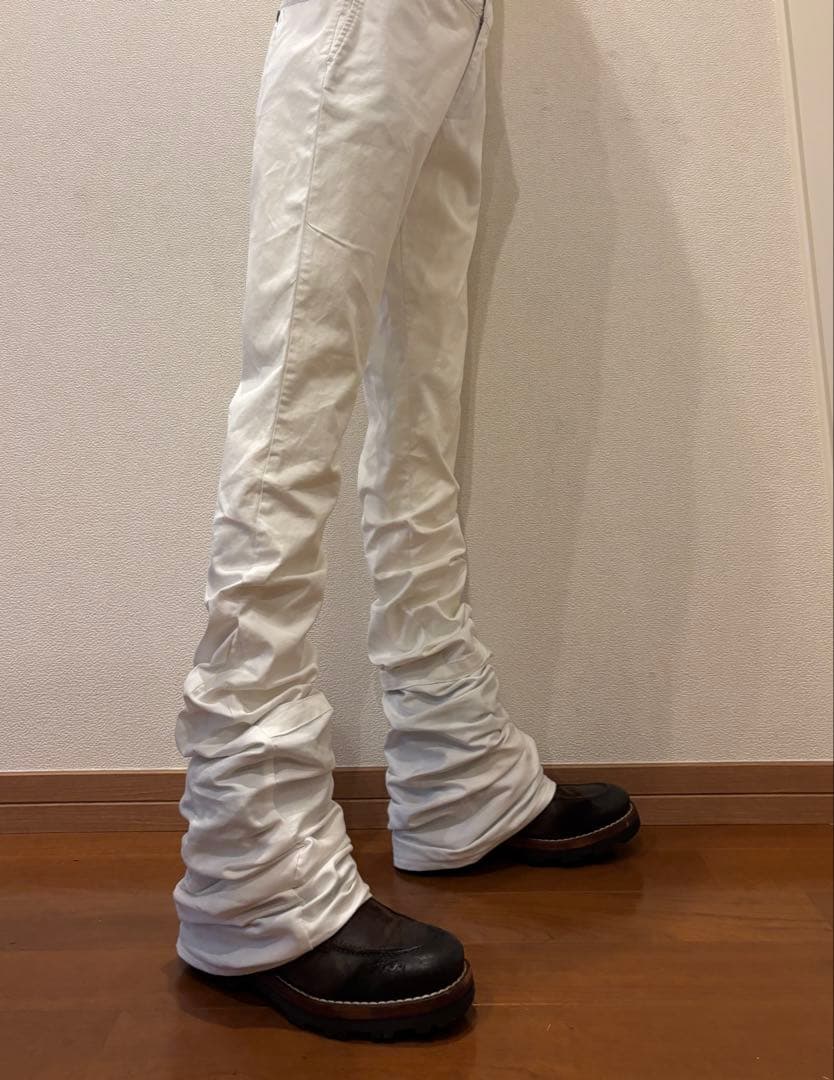 フレア　リメイク　ロングレングス　ブーツカット Y2K ベルボトム　ホワイト