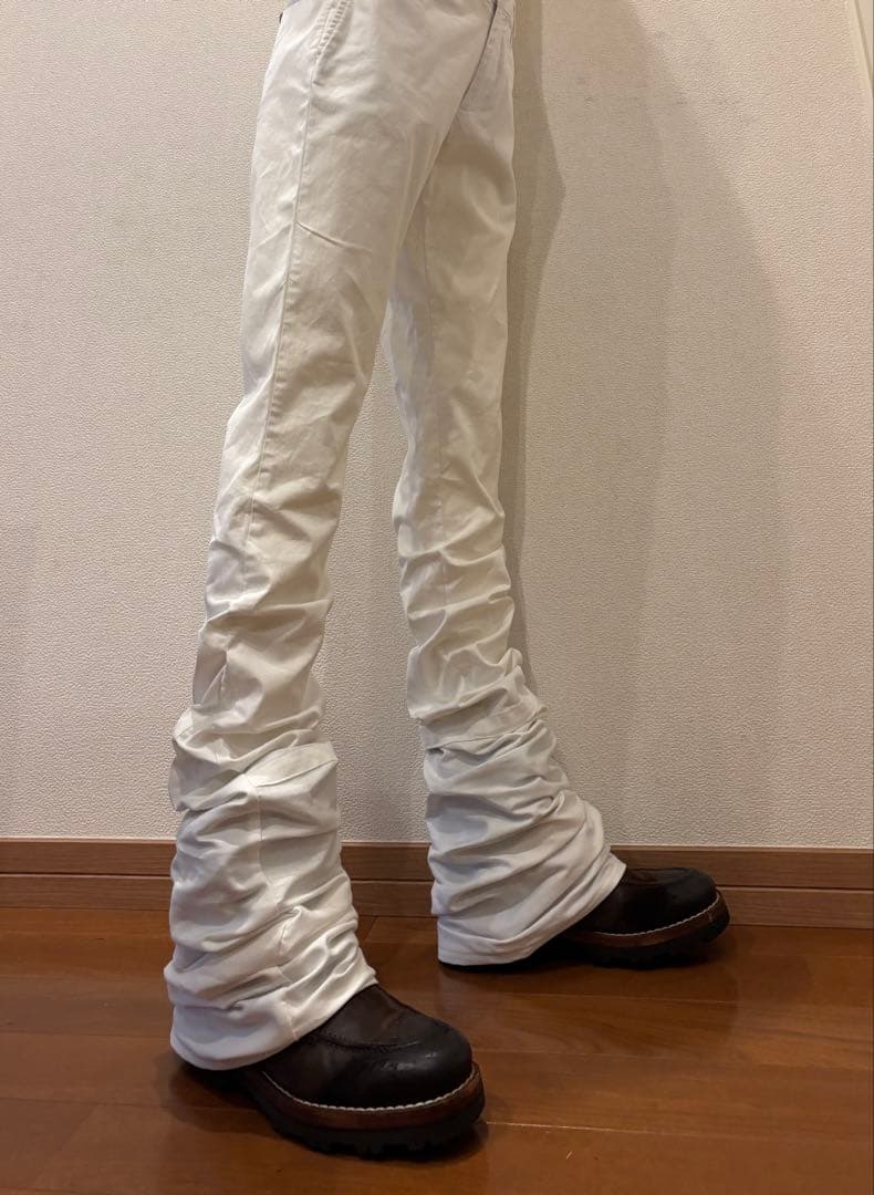 フレア　リメイク　ロングレングス　ブーツカット Y2K ベルボトム　ホワイト