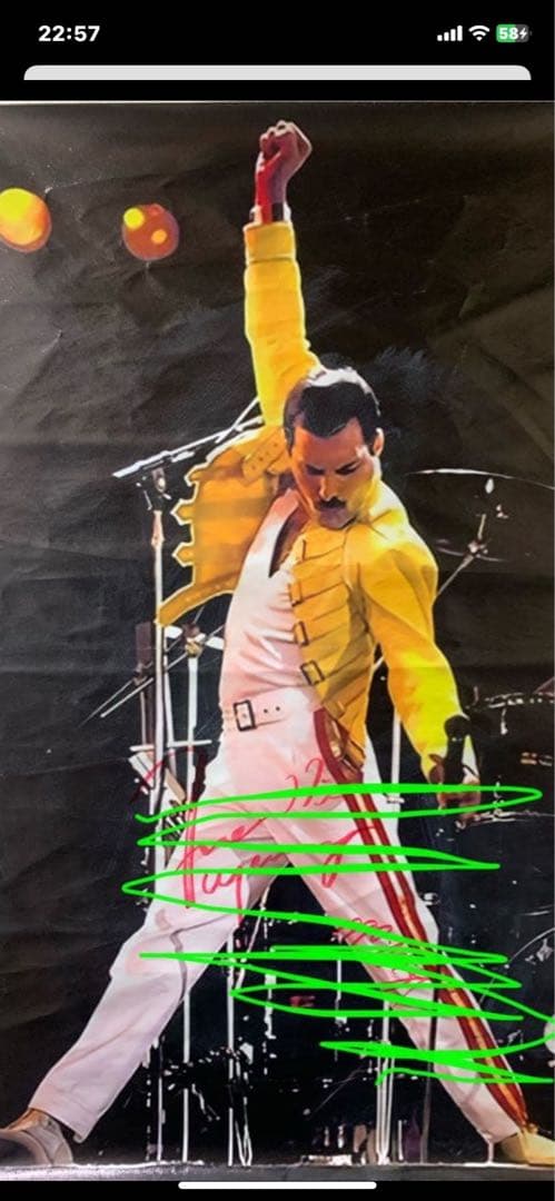 フレディ・マーキュリー直筆サイン入りポスター☆寄付金設定☆