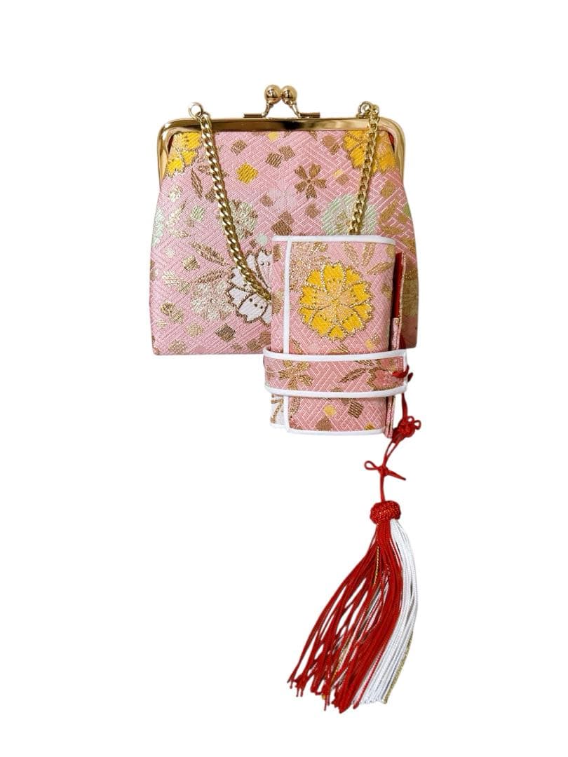 正絹セット♡七五三　7歳　女の子　フルセット　一式　白系　ピンク　パール付帯締め