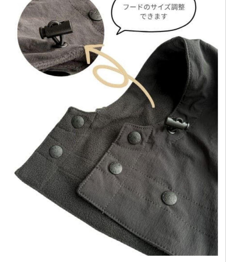 DOG DEPT グレー フード付き犬服 BLサイズ