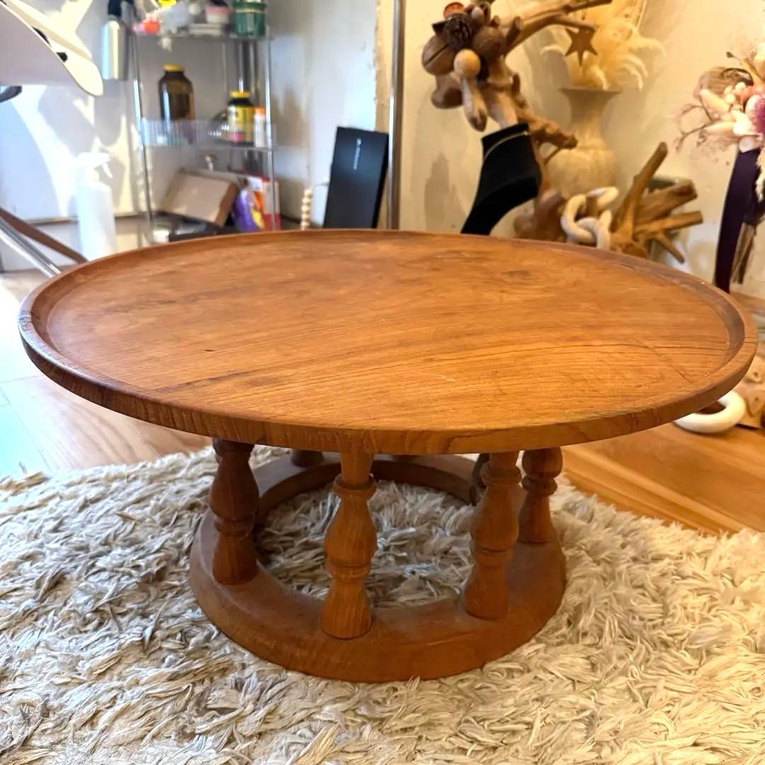 4/26までアンティーク1点もの木製円形座卓