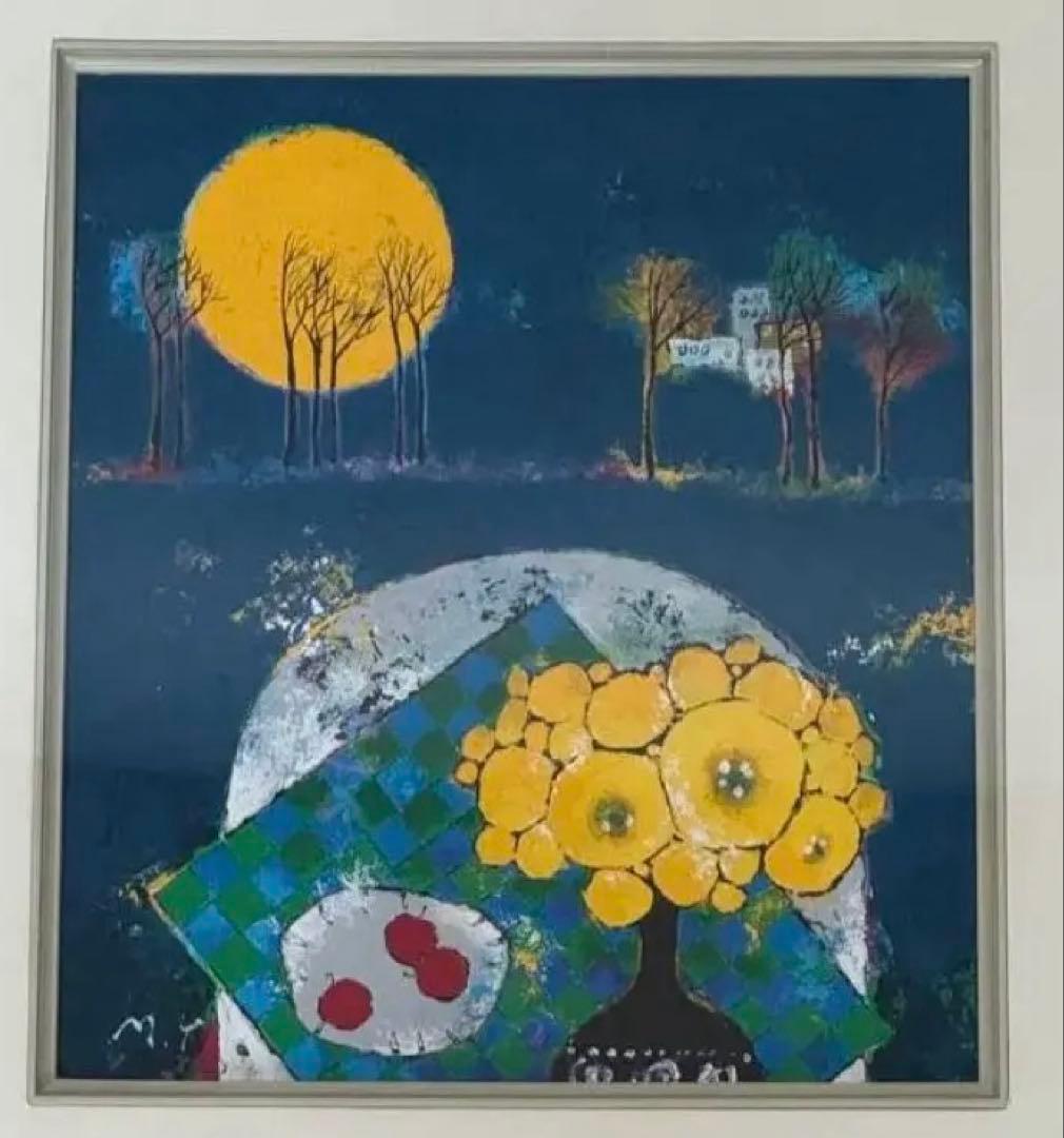 もの想う時 吉井光子 油彩画