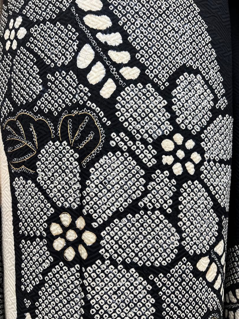 振り袖　フルセット　長襦袢　金彩加工　総絞り　モノトーン　成人式　592