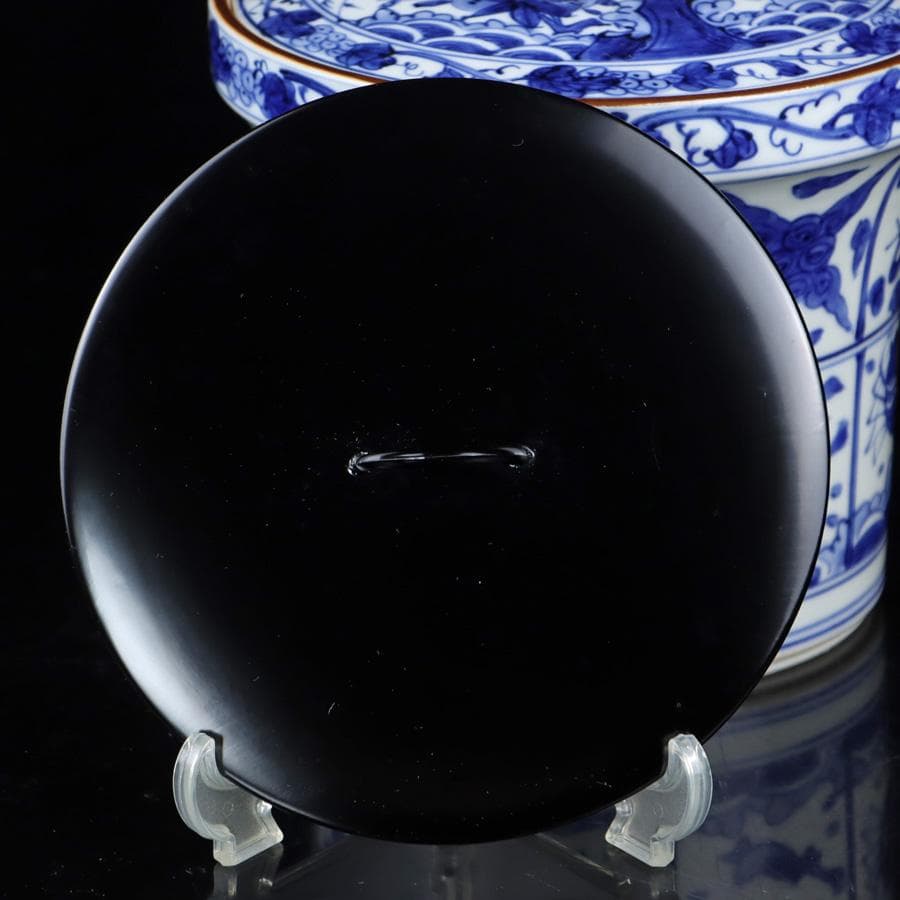 Y2842-2 茶道具 平安 高野昭阿弥 染付 水指 共箱　#5