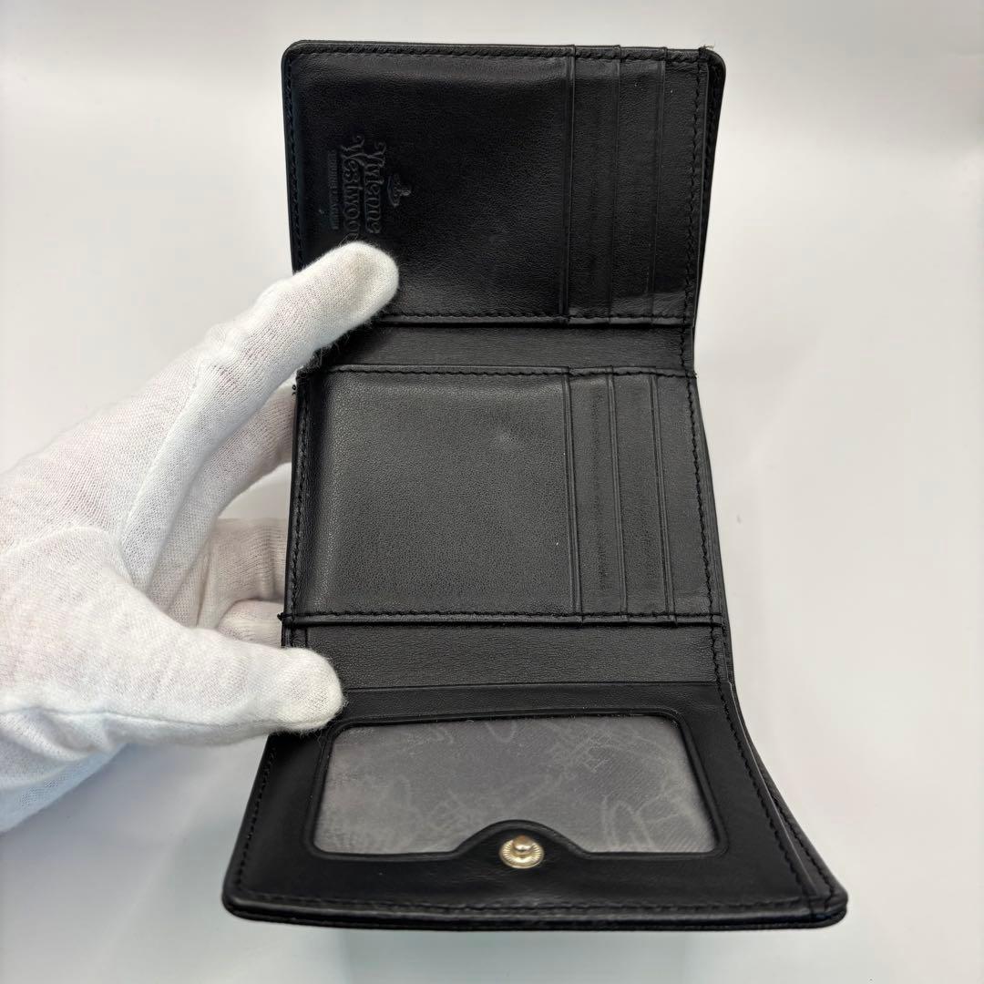 vivienne westwood 三つ折り財布　ブラック　がま口　ゴールド