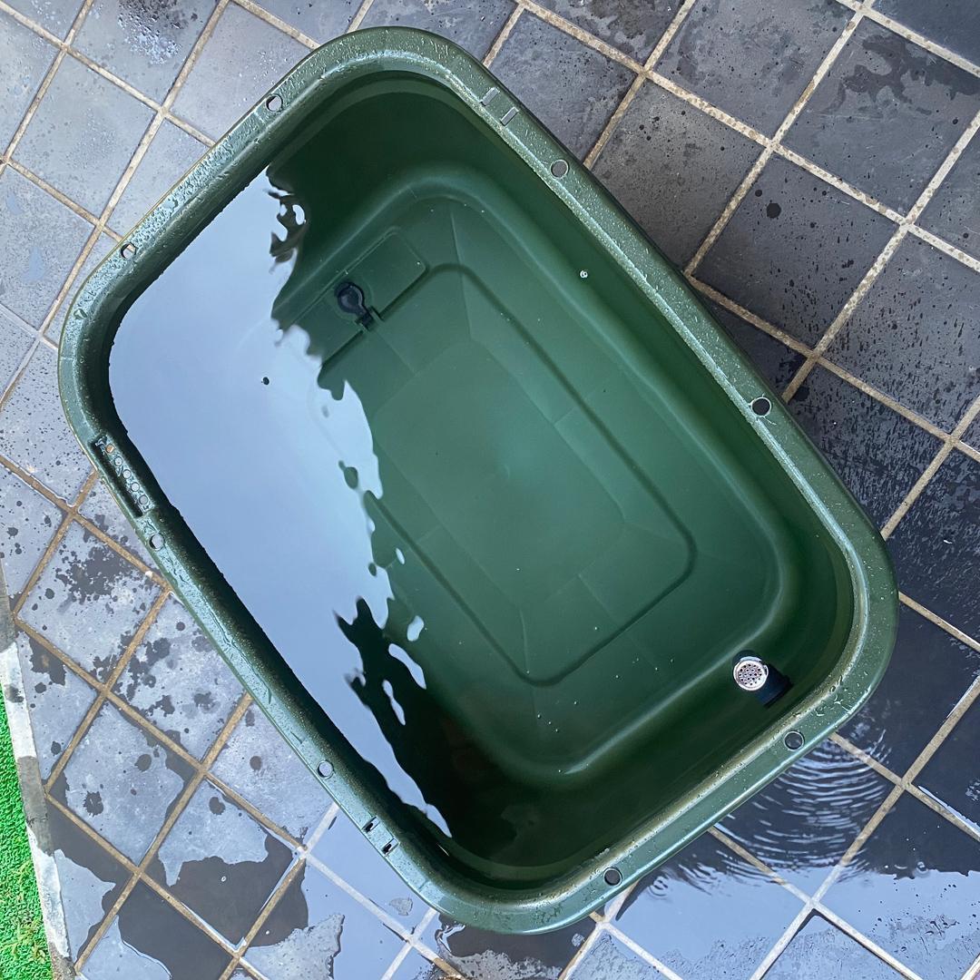 【新仕様】メダカ飼育ケース 75㍑深緑x3個 オーバーフロー対策済 金魚飼育容器