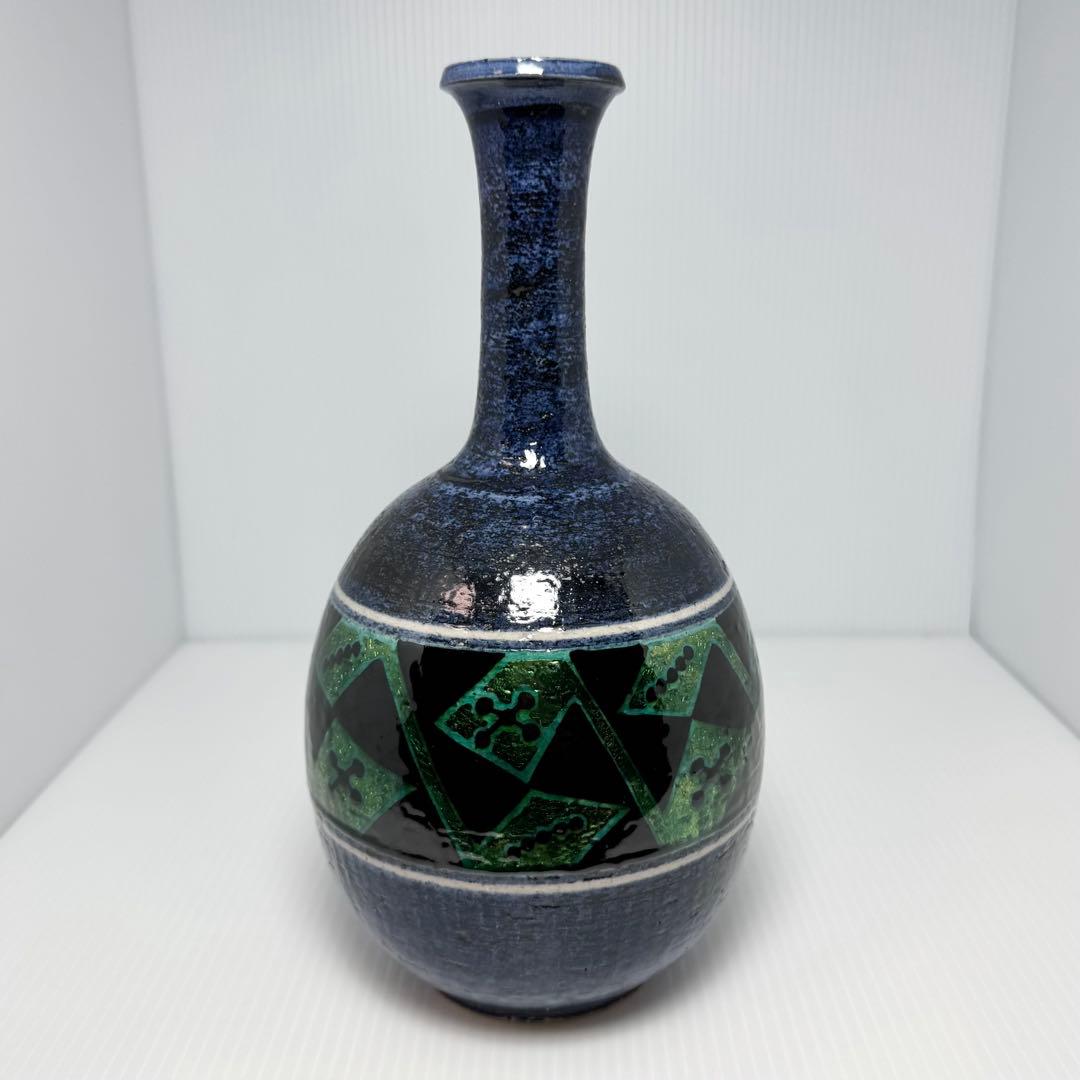 新品 九谷焼 松本佐一 花入 花瓶 名匠 伝統工芸 石川県指定無形文化財保持者