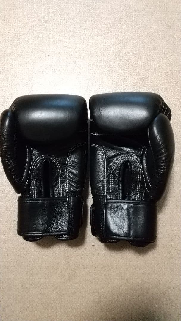 本革製WINDYボクシンググローブ 8oz 黒 キックボクシング NP