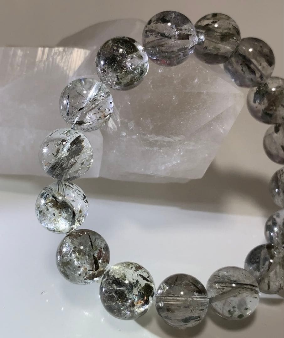 ★かな様★ ①★最高品質★超激レアグリーンマイカinクォーツ　ブレスレット