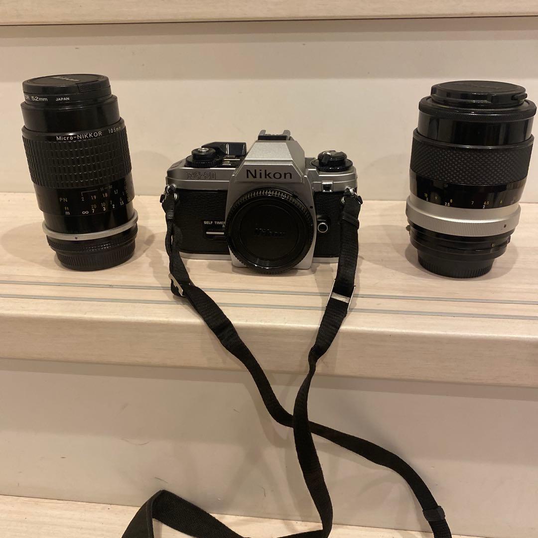 【現状品】Nikon FG-20 一眼レフカメラ ダブルレンズ2本付き