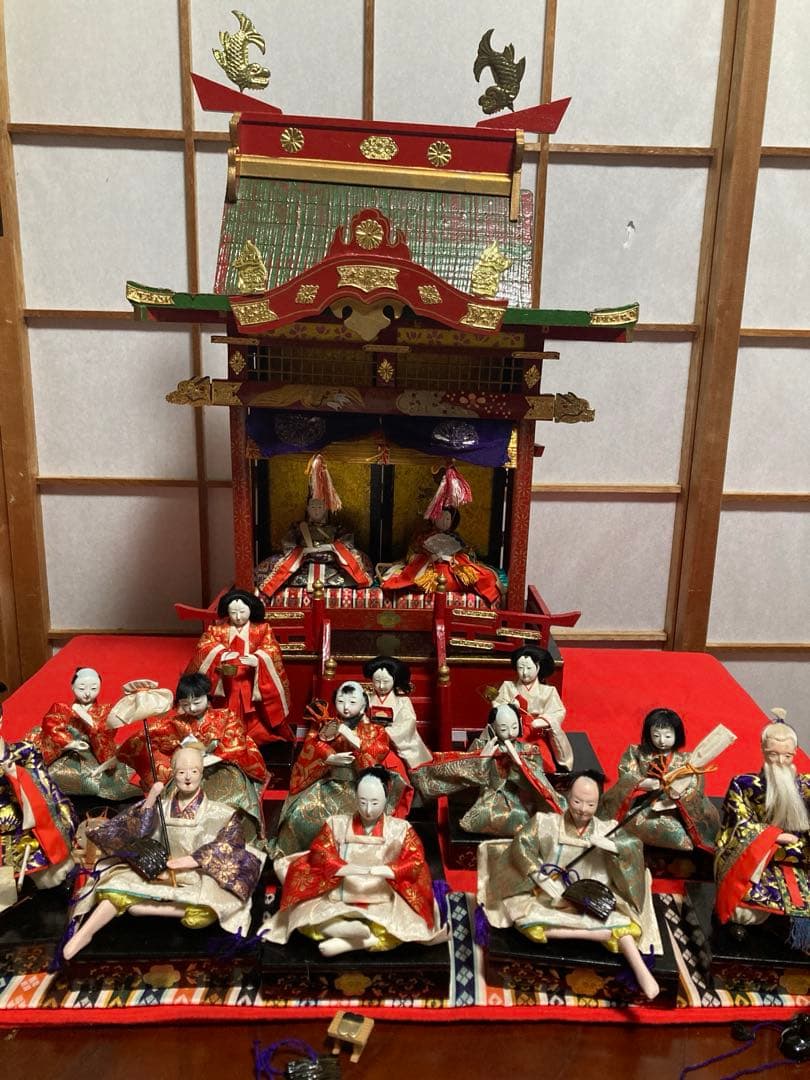 まこちゃん‼️希少❶【木製雛御殿】②【芥子雛】親王・内親王・十三人小ぶり