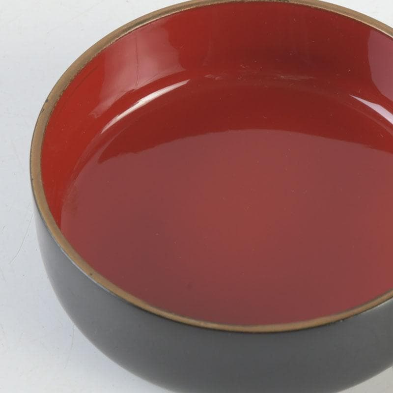 茶道具　山中塗　中嶋宗峰作　立雛蒔絵　内朱　中棗　共箱　V　9624