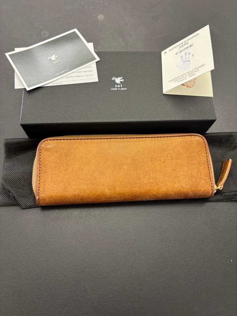 Miii8300 さん専用　sot プエブロレザーペンケース　キャメル　箱付き