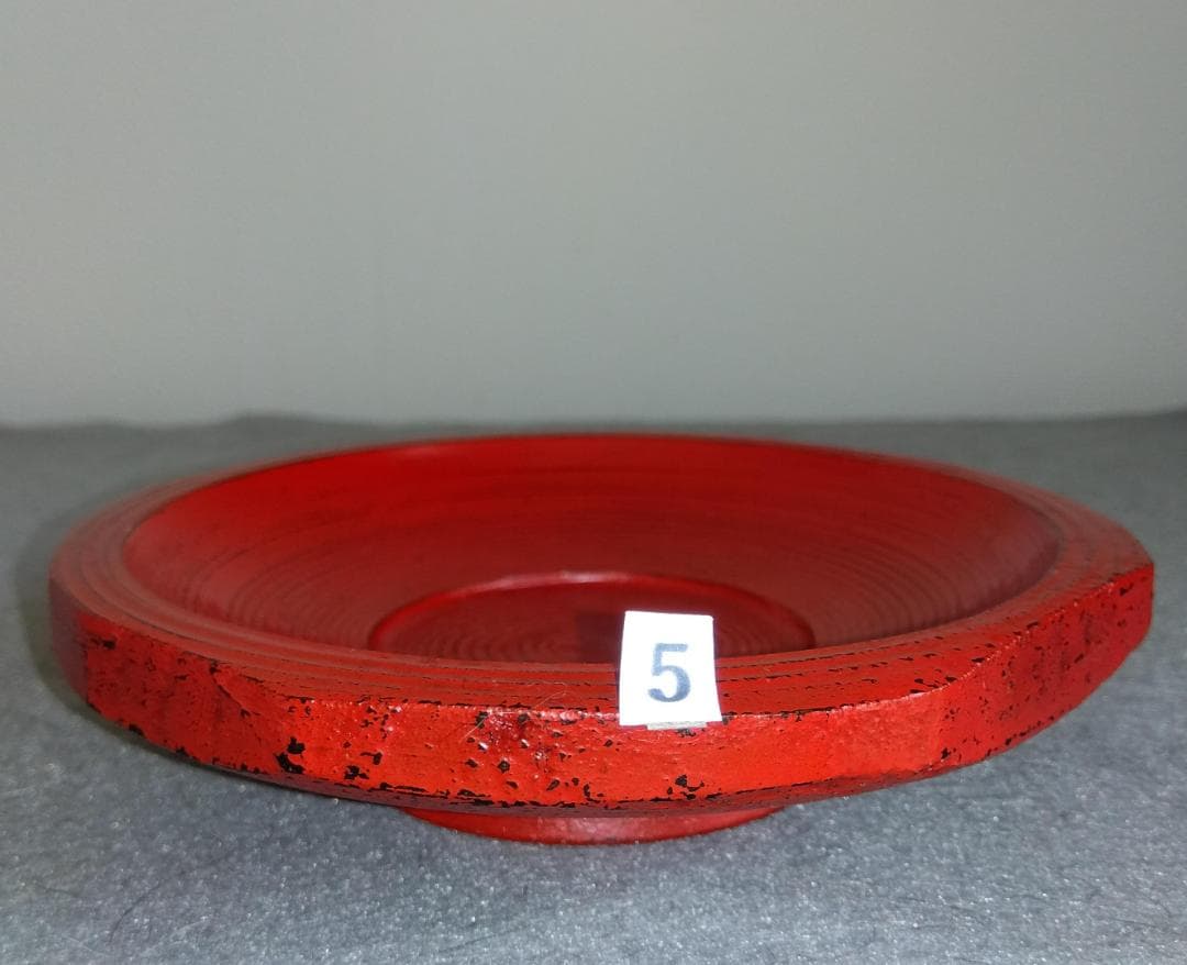 【ayun3出品】 越前漆器　山岸厚夫粗挽き根来塗茶托(多目的小皿)