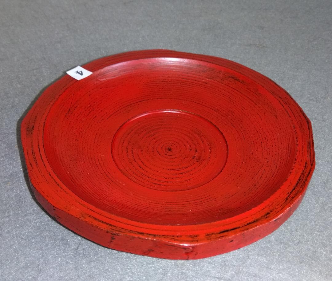 【ayun3出品】 越前漆器　山岸厚夫粗挽き根来塗茶托(多目的小皿)