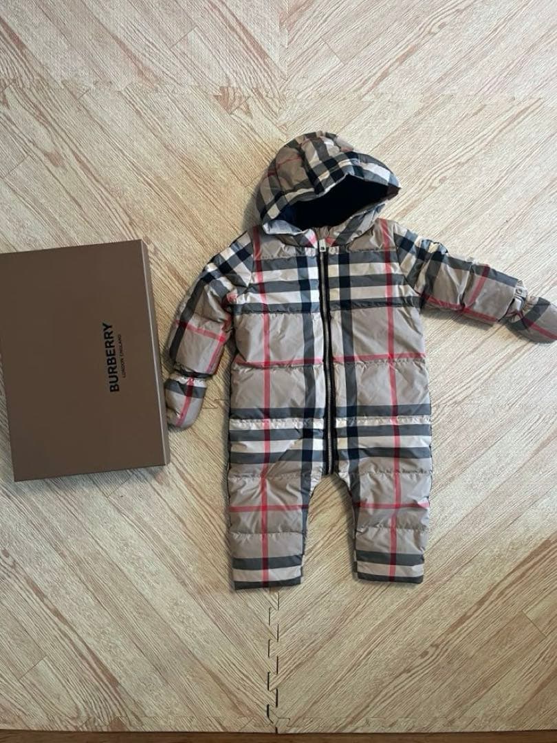 Burberry ベビー ダウンロンパース　チェック柄