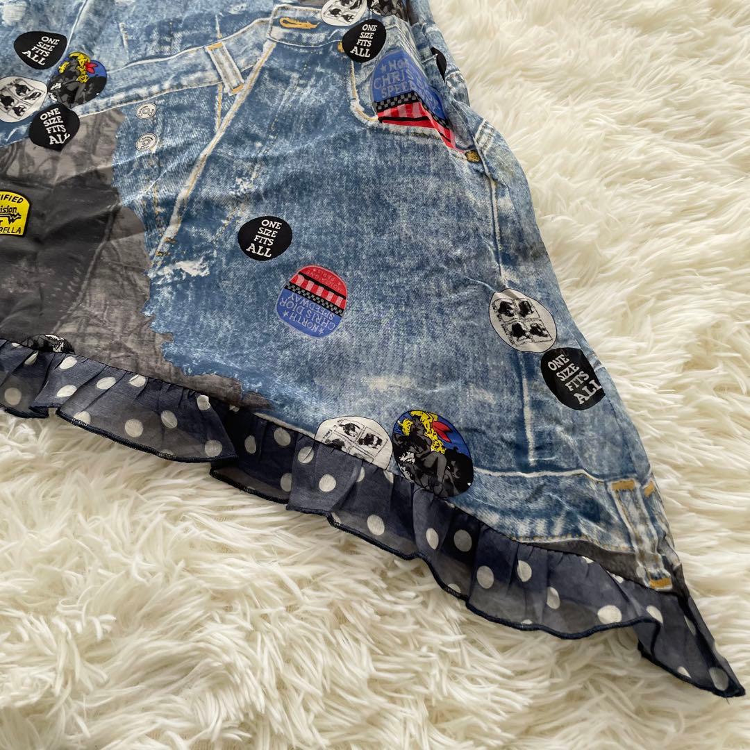 希少Chiristian Dior デニムプリント シルク100% スカート12