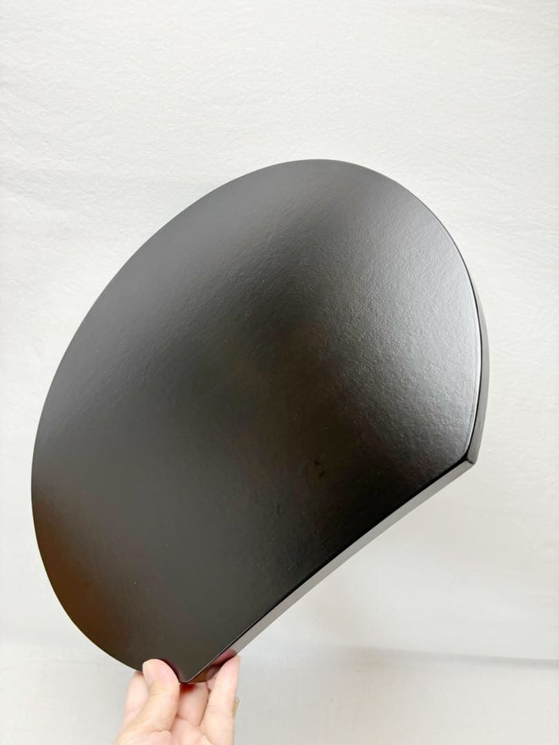 未使用 懐石道具 一閑塗 絵変わり 半月膳 5客揃 会席膳 宴会盆 平膳共箱