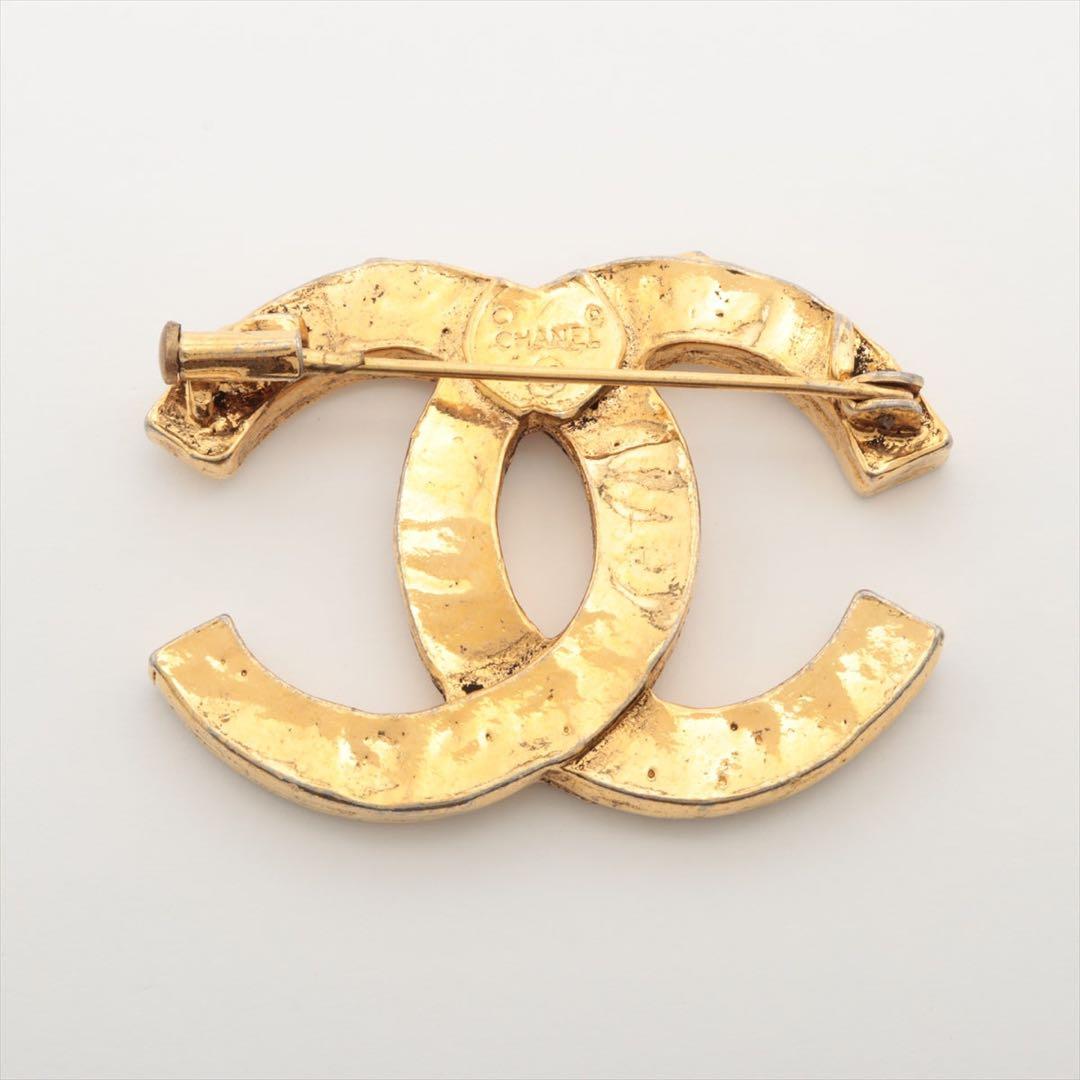 【週末値下げ】シャネル ココマーク ブローチ GPx ラインストーン ゴールド