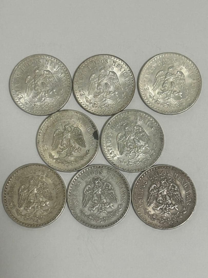 メキシコ1ペソ銀貨8枚セート