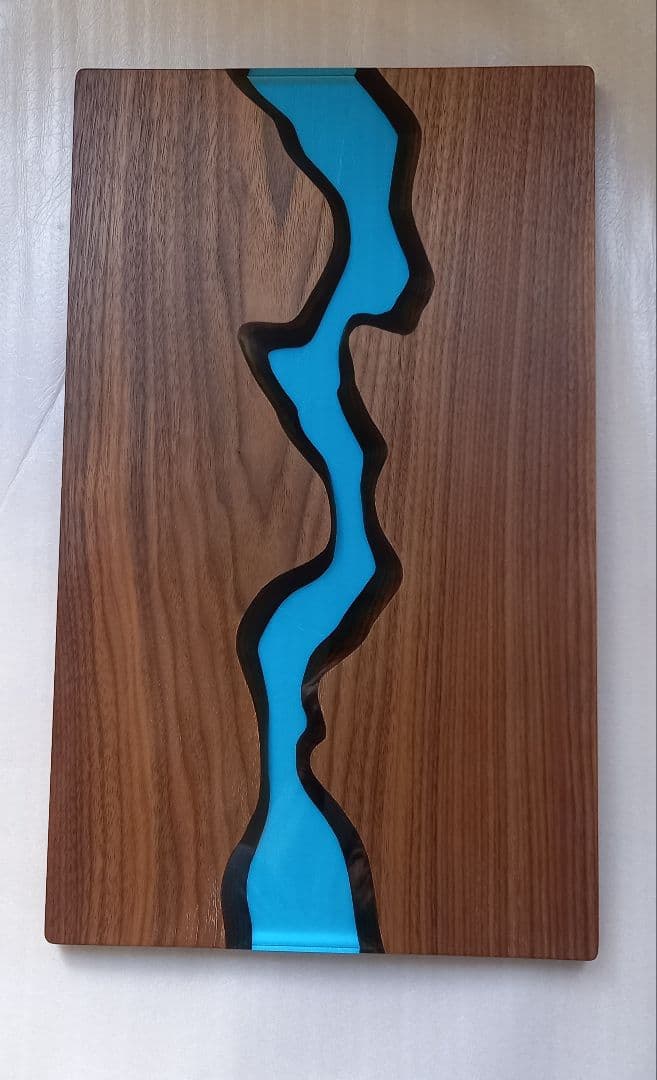 リバーテーブル　レジンテーブル　サイドテーブル　キャスター付き　キッチンワゴン