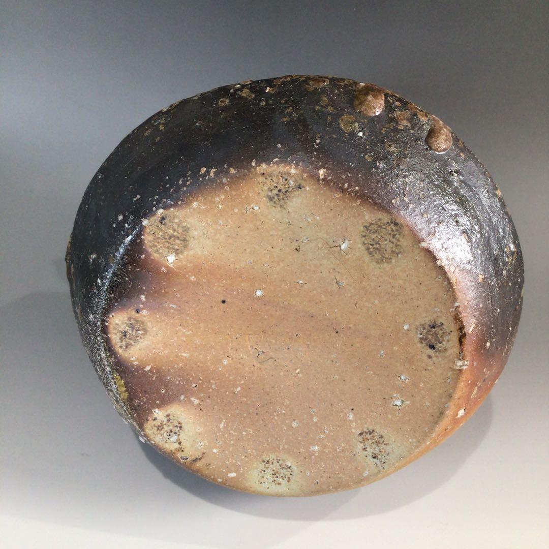 Ｐ５６４　水指　『信楽焼』『神山一陶造』『耳付水指』　共箱　茶道具